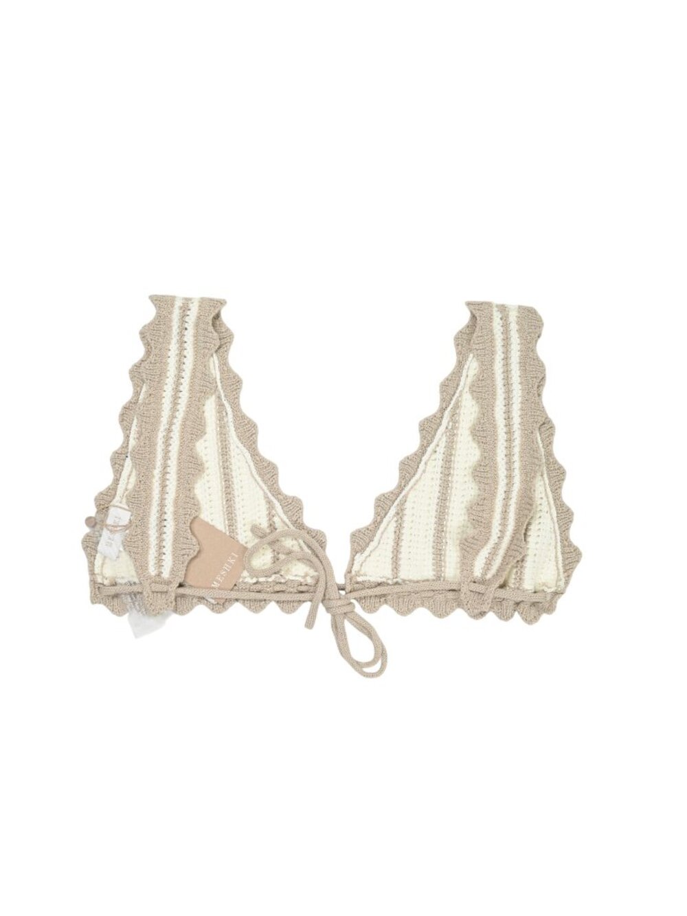 Meshki Jadia Contrast Crochet Bralette in Taupe